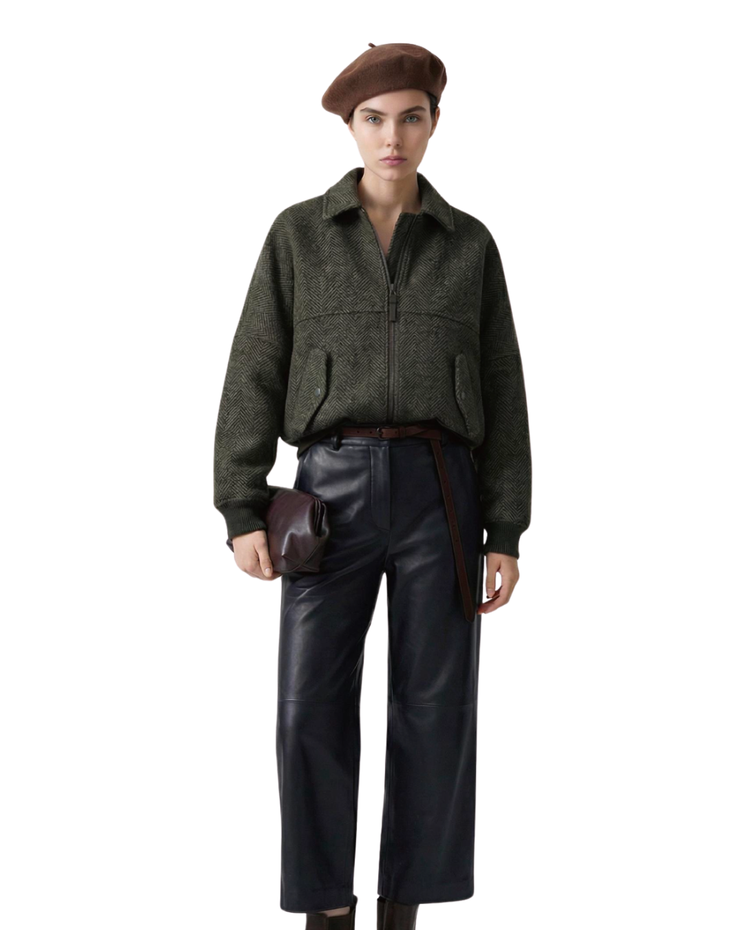 Heringbone Marled Merino Wool Tweed Jacket