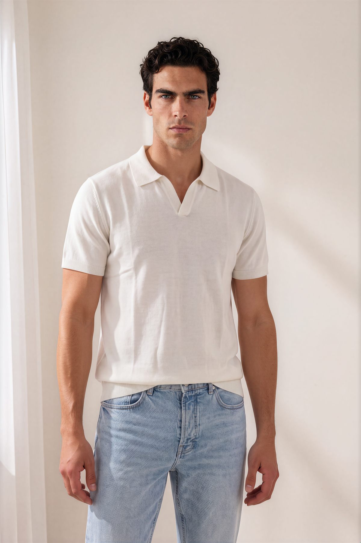 Pure Cashmere Knitted Polo