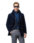 Merino Wool Blend Corduroy Peacoat