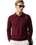Crimson Cotton & Cashmere Knitted Polo Shirt